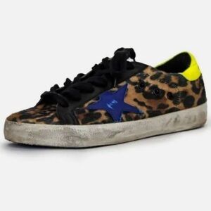 Golden Goose Leopard Pony Hair Superstar Sneakers